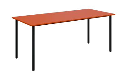 JSB 180N Jídelní stůl 1800 x 800 mm, deska pomeranč / podnož černá